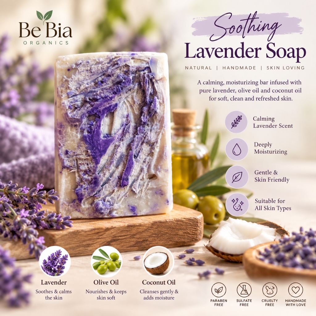 Soothing Lavendar Soap — organic product by Bebia Organics